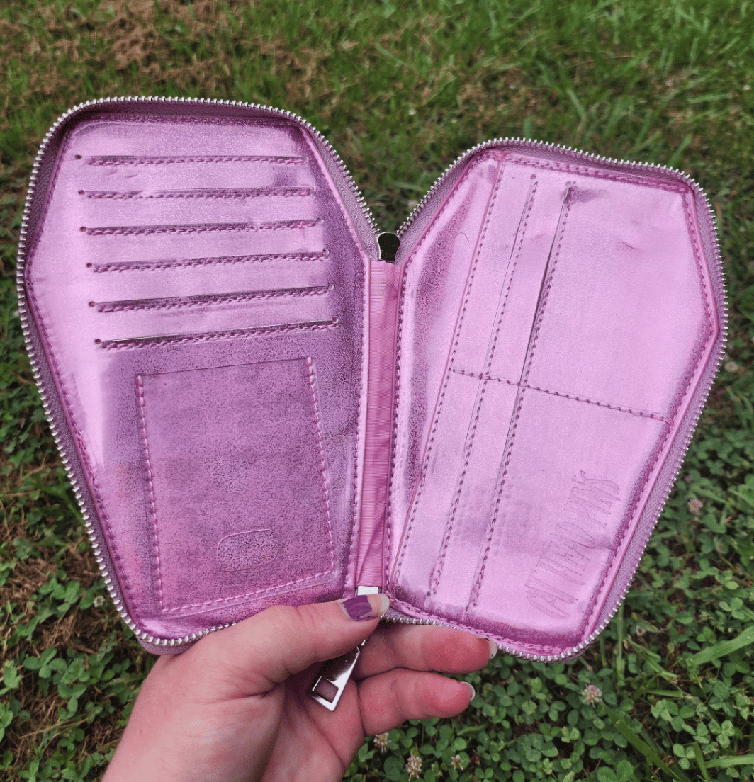 Pink holographic coffin wallet buy